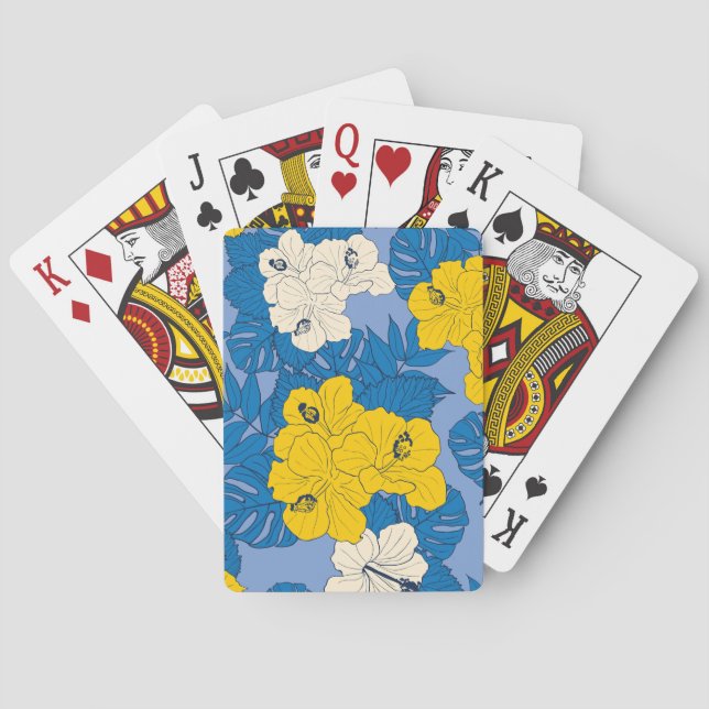 Jeu De Cartes Hibiscus fleurs et feuilles (dos)