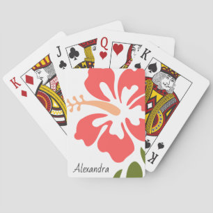 Jeu De Cartes Hibiscus rose Personnalisé