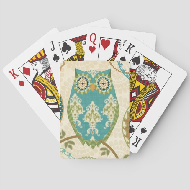 Jeu De Cartes Hibou avec les motifs circulaires (dos)
