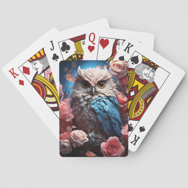 Jeu De Cartes Hibou et Roses  (dos)