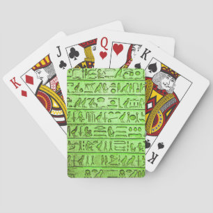 Jeu De Cartes Hiéroglyphes égyptiens anciens Vert