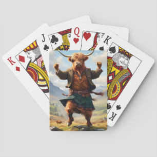 Jeu De Cartes Highland Cow Dansant Le Highland Fling,
