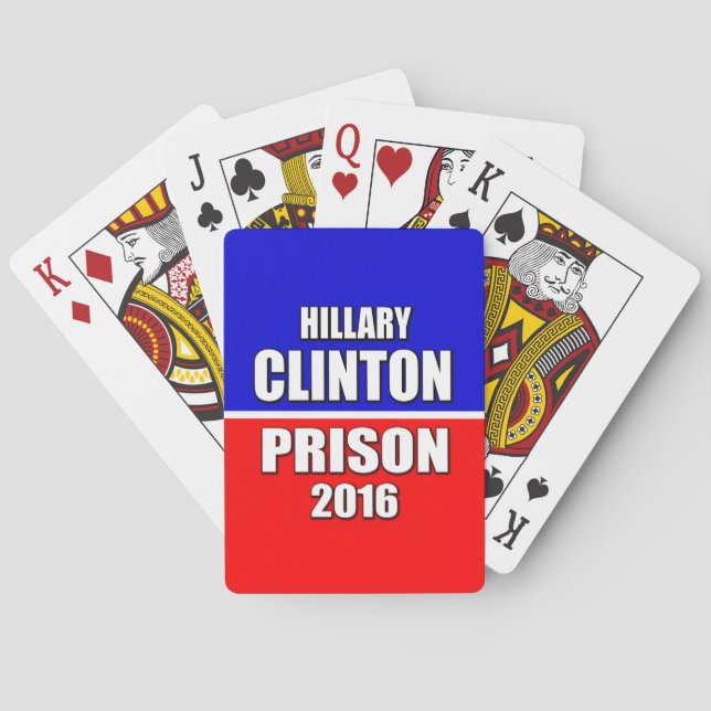 JEU DE CARTES "HILLARY CLINTON POUR LA PRISON 2016 " (dos)