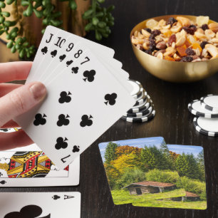 Jeu De Cartes Hillside Shack Vue sur les montagnes et la forêt