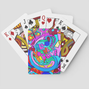 Jeu De Cartes hippie paix et amour coloré jouer des cartes
