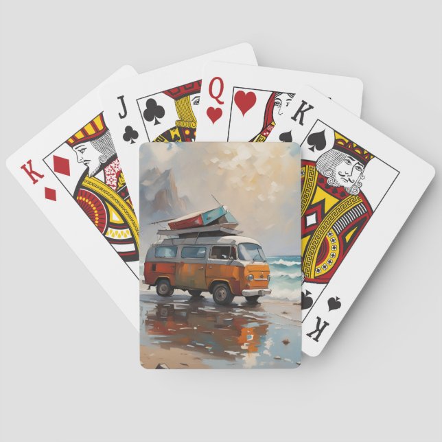 Jeu De Cartes Hippie Van Seascape Voyageur Mood Art (dos)