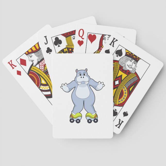 Jeu De Cartes Hippo avec patins à rouleaux (dos)