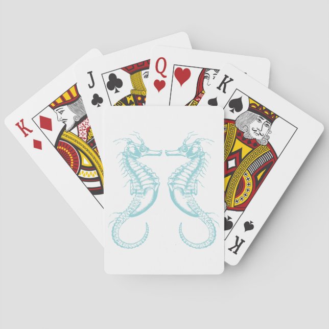 Jeu De Cartes Hippocampe Marin Vintage Nautical (dos)