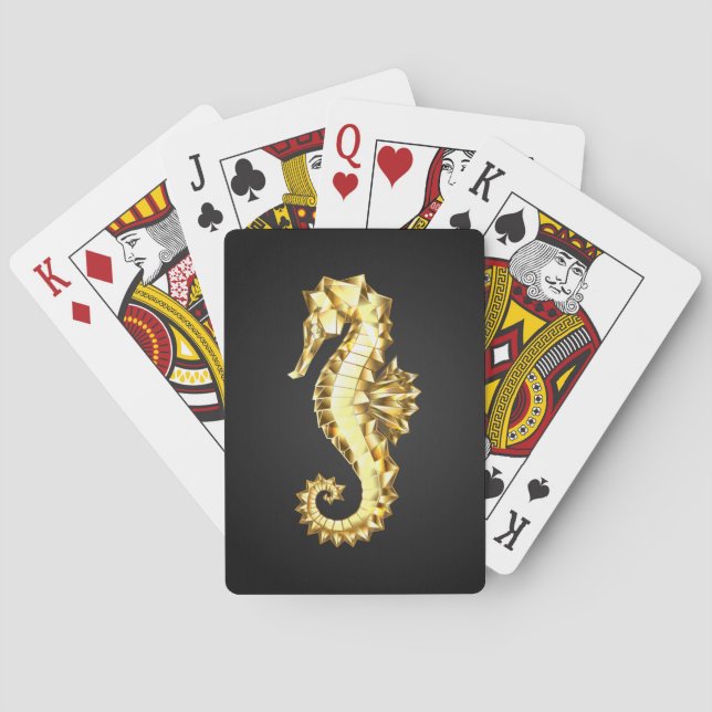 Jeu De Cartes Hippocampe Polygonal Or (dos)