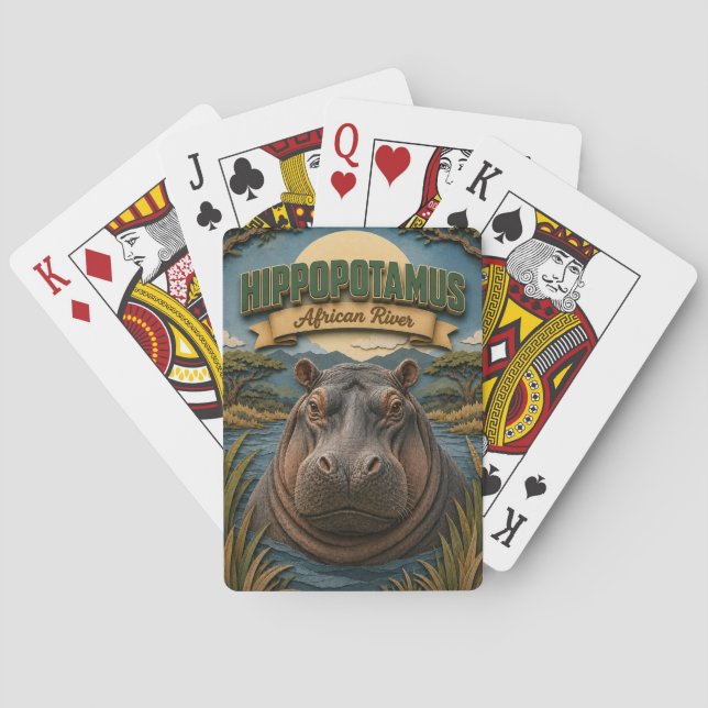 Jeu De Cartes Hippopotame Rivière Africaine POPCUT (dos)