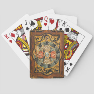 Jeu De Cartes hist gothique vintage d'art en bois médiéval de