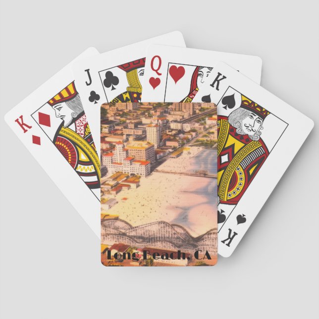 Jeu De Cartes Historic Long Beach, California Boardwalk View (dos)