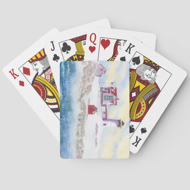 Jeu De Cartes Hiver à Nubble LIghthouse dans le Maine Jouer aux  (dos)