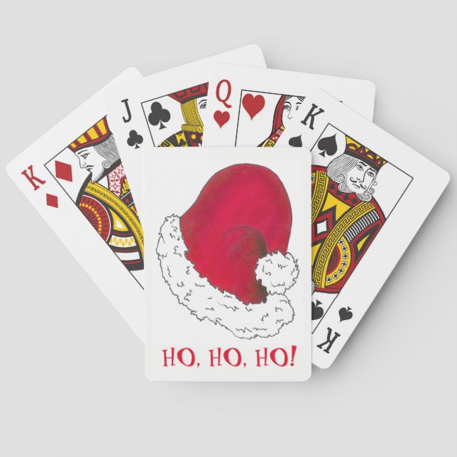 Jeu De Cartes Ho Ho Ho Joyeux Noël Rouge Père Noël Casquette Noë (dos)
