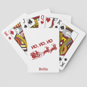 Jeu De Cartes HO HO HO Noël Traîneau de Père Noël avec Renne
