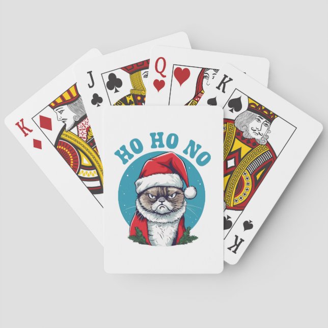 Jeu De Cartes Ho ho non - drôle de chat grumpy santa (dos)
