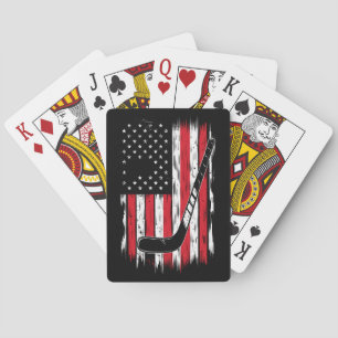 Jeu De Cartes Hockey Drapeau Américain Sports Rétro Vintage