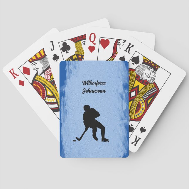 Jeu De Cartes Hockey - Player Silhouette and Puck Personalize (dos)