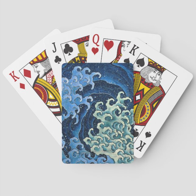 Jeu De Cartes Hokusai Vague féminine Océan Vintage (dos)