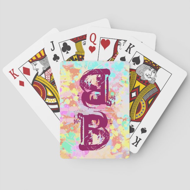 Jeu De Cartes holiES - Splashes pastel motif transparent 1 (dos)