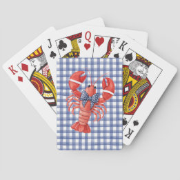 Jeu De Cartes Homard d'été à carreaux nautiques