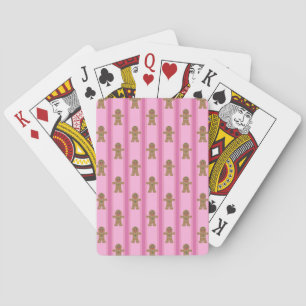 Jeu De Cartes Homme en pain d'épices rose mignon et fantaisiste