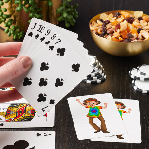 Jeu De Cartes Homme Hippie Jouant aux Cartes