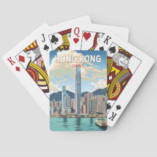 Jeu De Cartes Hong Kong China Travel Art Vintage