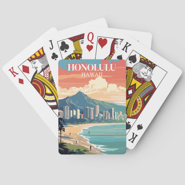 Jeu De Cartes Honolulu, Hawaii : Voyage Vintage (dos)