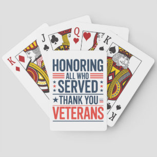 Jeu De Cartes Honorer tous ceux qui ont servi Merci Veterans Day