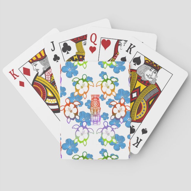 Jeu De Cartes Honu et Tikis tropicaux (dos)