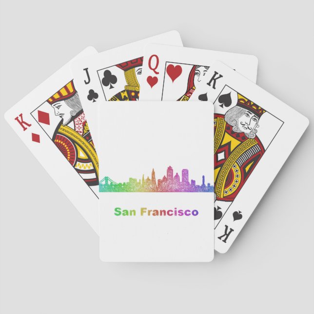 Jeu De Cartes Horizon de San Francisco d'arc-en-ciel (dos)