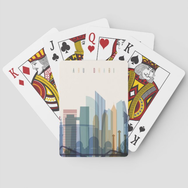 Jeu De Cartes Horizon de ville d'Abu Dhabi, Emirats Arabes Unis (dos)