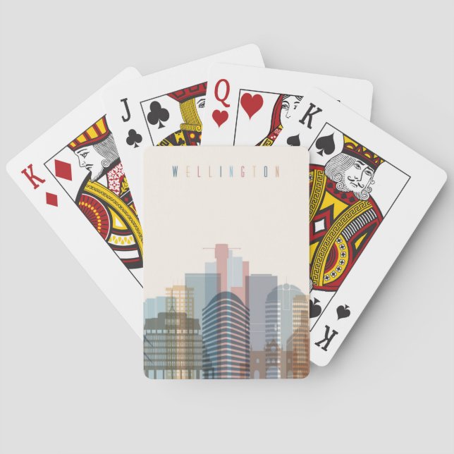 Jeu De Cartes Horizon de ville de Wellington, Nouvelle Zélande | (dos)