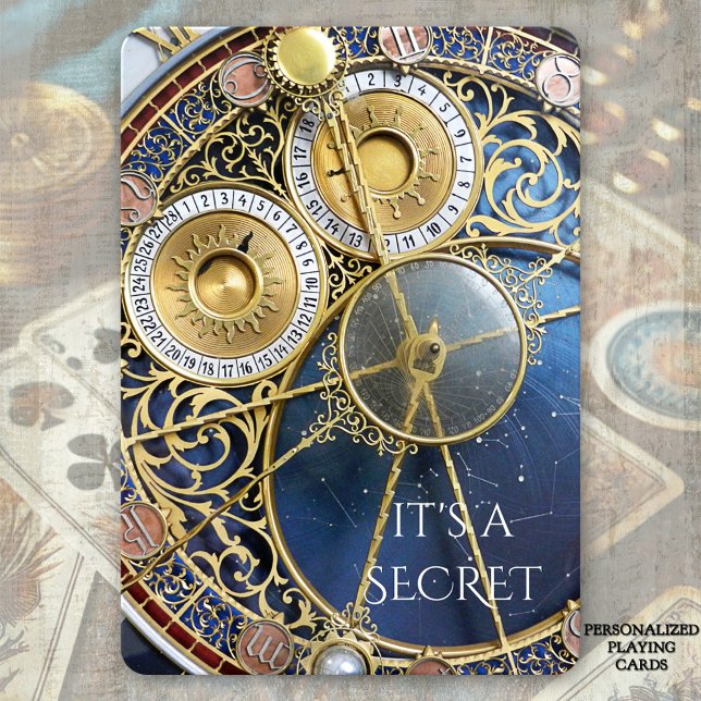 Jeu De Cartes Horloge astronomique de Prague Jouer secrète carte (Deck of cards featuring a detail of the astronomical clock in Prague)