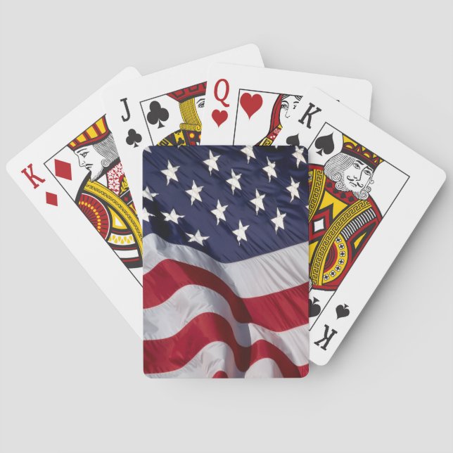 Jeu De Cartes Horloge murale Drapeau Américain (dos)