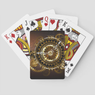 Jeu De Cartes Horloge Steampunk avec des engrenages anciens