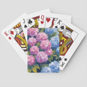 Jeu De Cartes Hortensias d'été   Fleurs côtières roses et bleues
