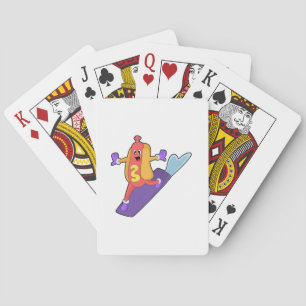 Jeu De Cartes Hot-dog en snowboardeur avec son snowboard