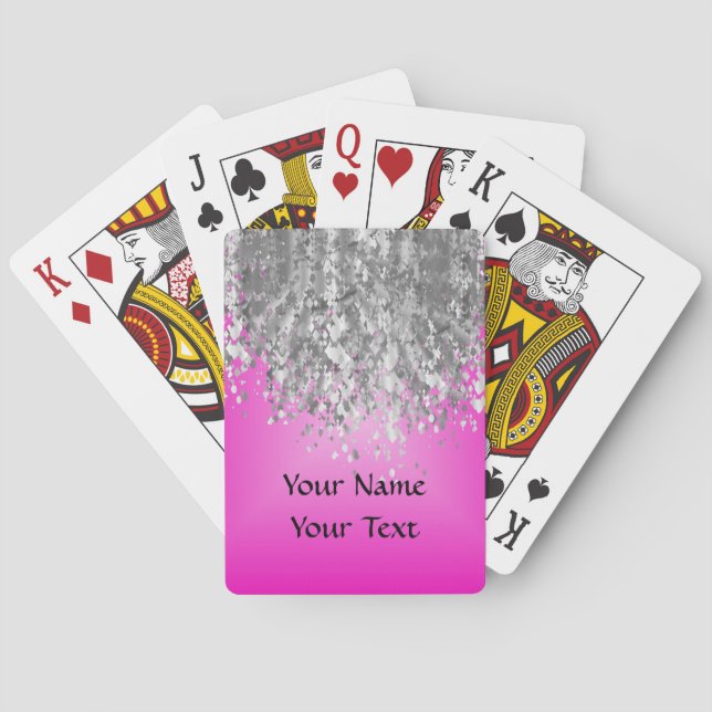 Jeu De Cartes Hot pink and faux glitter (dos)
