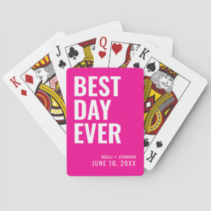 Jeu De Cartes Hot rose Meilleur Jour Jamais Mariage Jouer Cartes
