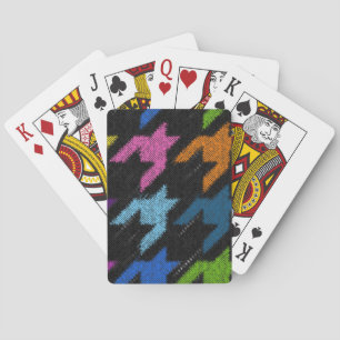 Jeu De Cartes Houndstooth : imitation de toile brute.