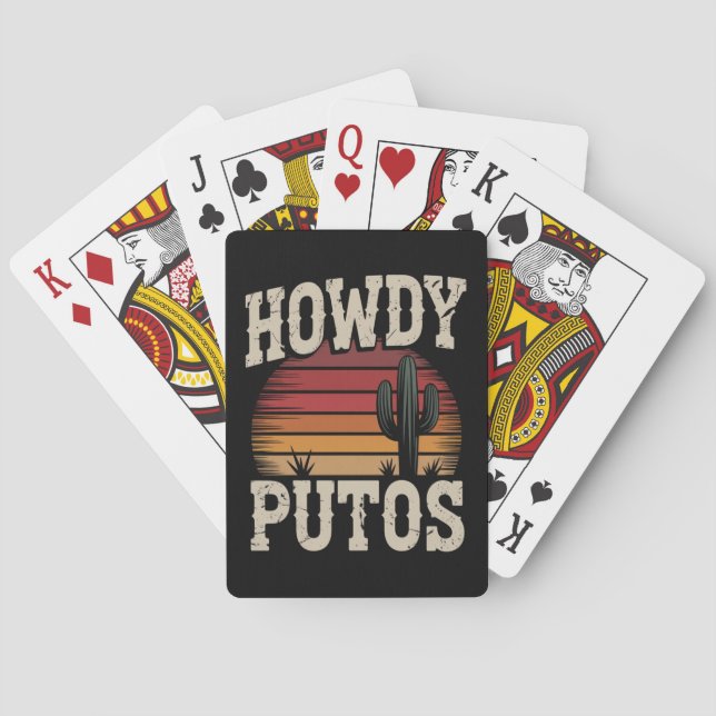Jeu De Cartes Howdy Putos Funny Cactus Retro Vintage (dos)