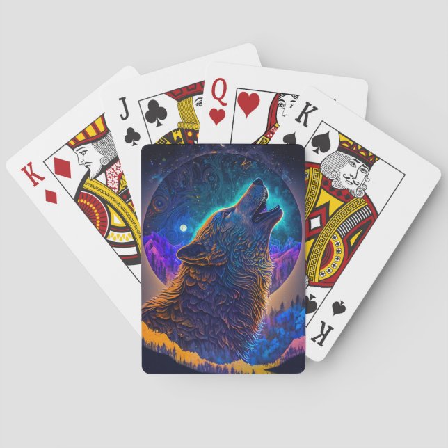 Jeu De Cartes Howling Wolf Surreal Imaginaire (dos)