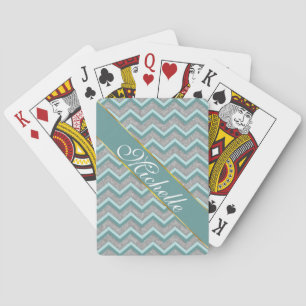 Jeu De Cartes Huile d'argent et ZigZag Turquoise