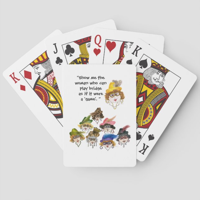 Jeu De Cartes Huit Joueuses de pont humoristiques (dos)