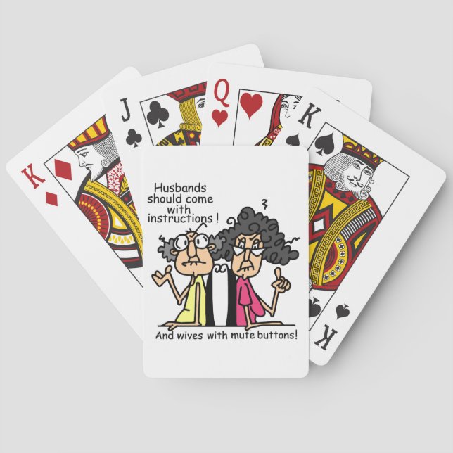Jeu De Cartes Humour d'attitude de maris et d'épouses (dos)