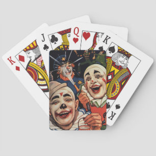 Jeu De Cartes Humour vintage, Clowns de cirque riant et police