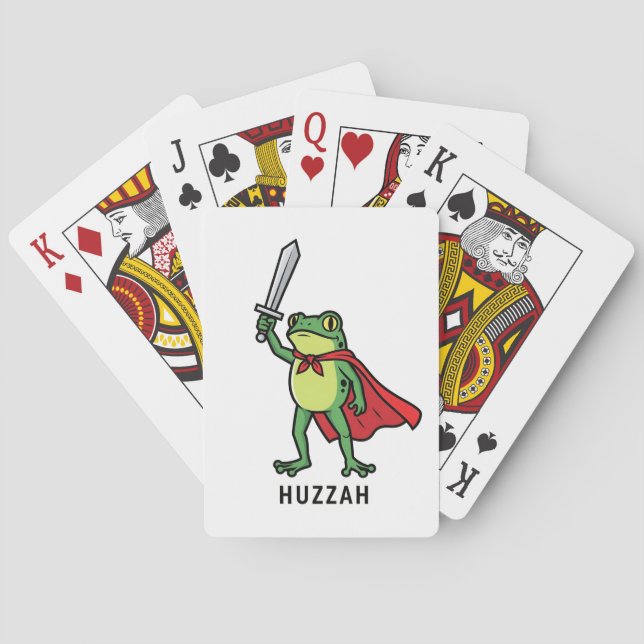 Jeu De Cartes Huzzah Frog Chevalier Drôle Citation mème épée (dos)