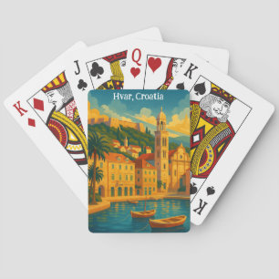 Jeu De Cartes Hvar Croatie coloré Art de voyage vintage